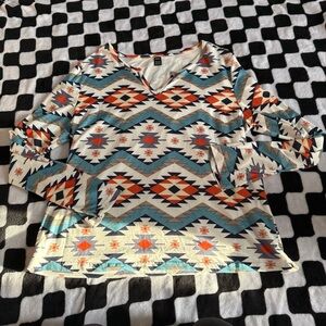 Geometric Patterned Women's Top